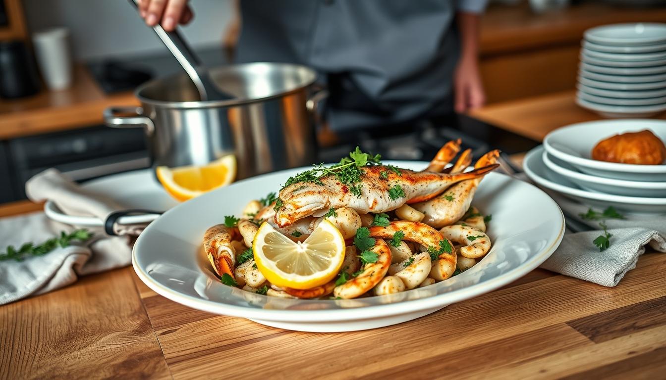 Balanced healthy meal prepared in a home kitchen