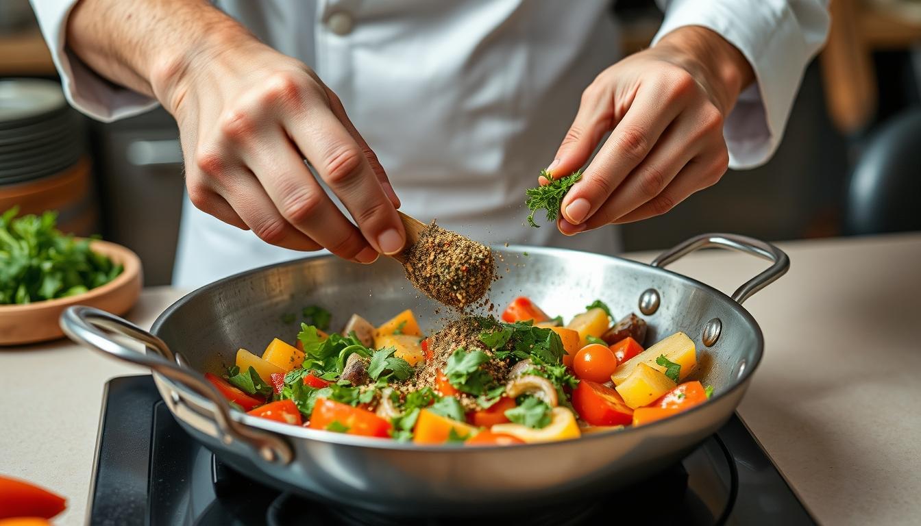 Seasonal meal prepared in a home kitchen